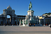 Denkmal D. Jose I, Triumphbogen, Praca do Comercio, Baixa, Lissabon, Portugal