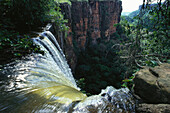 Bridal Veil Falls, Cascade, National Park Chapada dos Guimaraes, Water shed, Mato Grosso, Brasil, South America