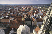 Blick über Regensburg, Oberpfalz, Bayern, Deutschland