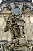 Sculptures in front of the church of holy trinity, Kuks, Czech Republic