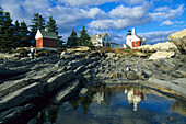 Leuchtturm am Pemaquid Point, Maine, Vereinigte Staaten, USA