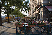 Outdoor Seating at Dunacorso Restaurant, Pest, Budapest, Hungary