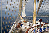 Royal Clipper in Strait of Messina, Near Messina, Sicily, Italy