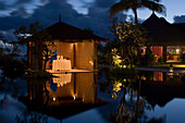 Dining Pavillion and Tropical Bar at Dusk, Moevenpick Resort and Spa Mauritius, Bel Ombre, Savanne District, Mauritius