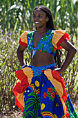 Woman in Traditional Sega Dance Costume, Mövenpick Resort and Spa Mauritius, Bel Ombre, Savanne District, Mauritius