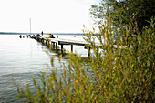 Jjetty at Lake Starnberg, Karnifflbach, St Heinrich, Muensing, Bavaria, Germany