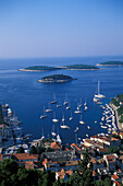 Aerial shot of Hvar, Hvar island, Dalmatia, Croatia