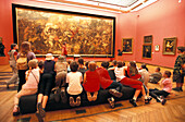 Children looking at painting, National Museum, Warsaw, Masovian, Poland