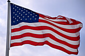 American flag flying near Bridgeville, Delaware. USA.