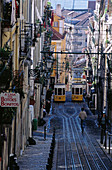 Bica cable car from Chiado Alto. Lisbon. Portugal