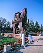 Trojan Horse, ruins of Troy city. Turkey