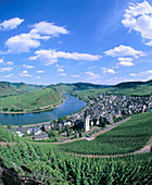 Bremm city and Moselle River. Germany
