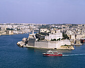 Fort St. Angelo and Grand Harbour. Valletta. Malta