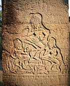 Relief of nymph at Banteay Srei, complex of Angkor Wat. Angkor. Cambodia
