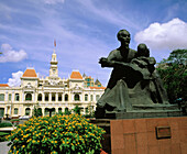 Monument to Ho Chi Minh in front of the Old Town Hall. Ho Chi Minh City. Vietnam