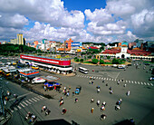Ben Thanh market in Tran Nguyen Han Square. Ho Chi Minh City. Vietnam