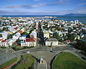 Skólavöroustígur Avenue. Reykjavik City. Iceland