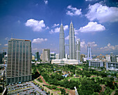 Petronas Twin Towers and KLCC gardens. Kuala Lumpur, Malaysia