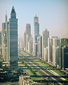 Sheik Zayed Avenue, Satwa district, Dubai City. UAE (United Arab Emirates)