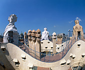 Roof terrace of Milà House (La Pedrera). Barcelona. Spain