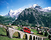 Jungfrau Mountain. Murren City. Lauterbrunen Valley. Switzerland.