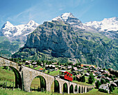 Jungfrau Mountain. Murren City. Lauterbrunen Valley. Near Interlaken City. Switzerland.