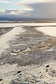 4-wheel cars on frozen lowlands, Iceland