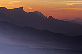 Drakensberg Mountains, at dusk, KwaZulu-Natal, South Africa