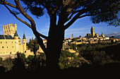 Alcazar and cathedral. Segovia. Spain