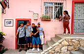 People from Cerro Santa Ana. Guayaquil. Guayas province. Ecuador