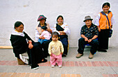 A family in Otavalo. Imbabura province. Ecuador