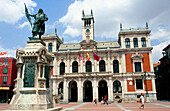 Plaza Mayor (Main Square) and the City Hall building. Valladolid. Castilla y Leon. Spain