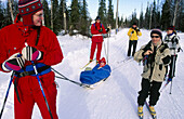 Cross country skiing at Hopukka. Luosto. Finland.