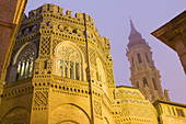 Apsis and tower of Catedral de la Seo S. XII y XIV. Zaragoza. Aragon. Spain.