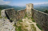 Cathar castle. Montsegur. Ariège département, France