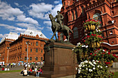 Georgy Konstantinovich Zhukov monument and Museum of History. Red Square, Moscow, Russia