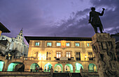 Town Hall square and statue of Count Tello. Guernica. Spain