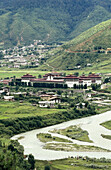 Buddhist monastery. Tashichho Dzong. Thimphu. Bhutan.