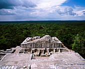 Maya pyramid in Calakmul Biosphere Reserve. Campeche. Mexico