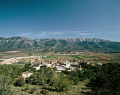 Les Ventalles. Montsià sierra at the back. Ulldecona. Montsià. Tarragona province. Catalonia. Spain.