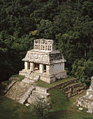 Temple of the Sun. Palenque, Maya archeological site. Chiapas, Mexico