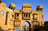Entrance gate of Gadsisar Lake in Jaisalmer. Rajasthan. India