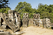 Statues at old fort, Bandhavgarh National Park. Madhya Pradesh. India