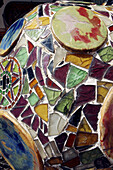 Mosaic on the terrace in Casa Battlo (1904-1906) by Gaudí. Barcelona.