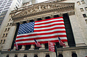 Wall Street on Lower Manhattan in New York. USA.