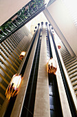 Elevators at Marriott Hotel. Manhattan. New York City. USA