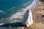 Pizzomunno rock at beach. Vieste. Gargano area. Puglia. Italy