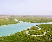 Flying over Deep Creek. Broome. Western Australia. Australia.