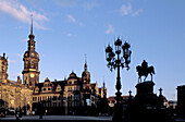 The cathedral and Theaterplatz. Dresden. Sachsen. Germany.