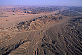 Air view of the desert near the Wadi Rum. Jordan.